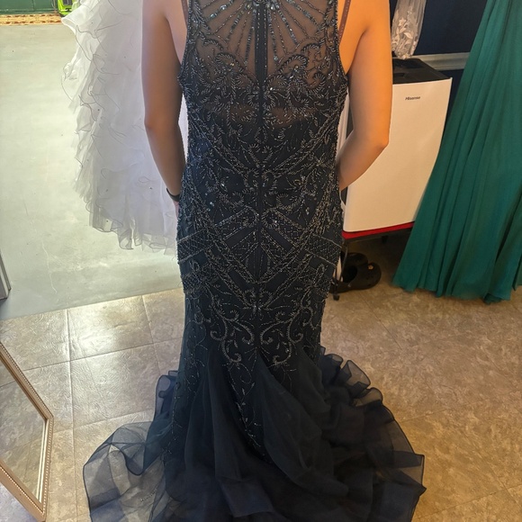 Women’s Dark Blue Pageant/Prom Dress Size 14 - Picture 2 of 3